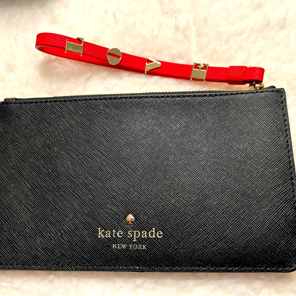 Kate Spade Wallet-Be Mine-Karolina-Black/White/Red-Gold Accents